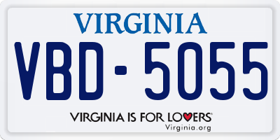 VA license plate VBD5055
