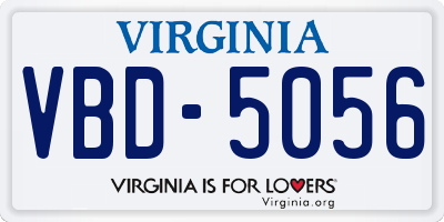VA license plate VBD5056