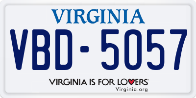 VA license plate VBD5057