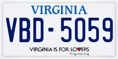 VA license plate VBD5059