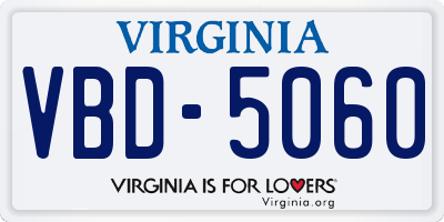 VA license plate VBD5060