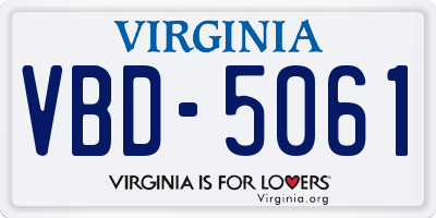 VA license plate VBD5061