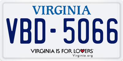 VA license plate VBD5066
