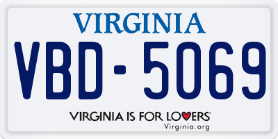 VA license plate VBD5069