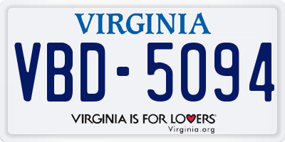 VA license plate VBD5094