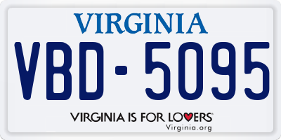 VA license plate VBD5095