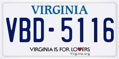 VA license plate VBD5116