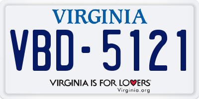 VA license plate VBD5121