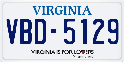 VA license plate VBD5129