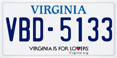 VA license plate VBD5133