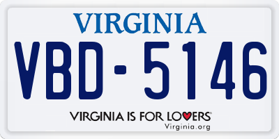 VA license plate VBD5146