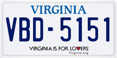 VA license plate VBD5151
