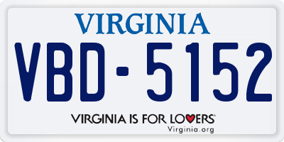 VA license plate VBD5152