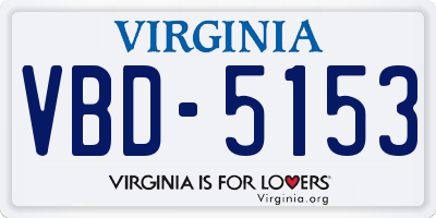 VA license plate VBD5153
