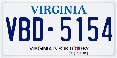 VA license plate VBD5154
