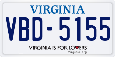 VA license plate VBD5155