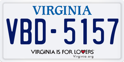VA license plate VBD5157