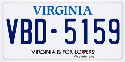 VA license plate VBD5159