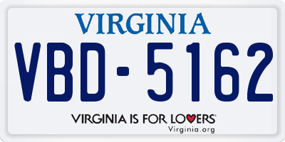 VA license plate VBD5162