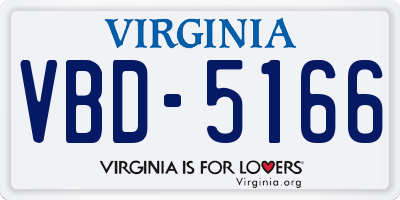 VA license plate VBD5166