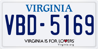VA license plate VBD5169