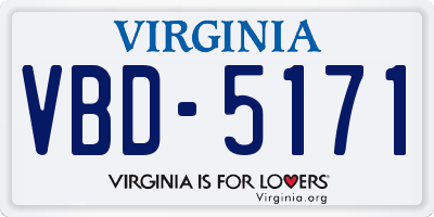 VA license plate VBD5171
