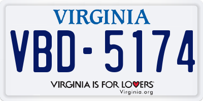 VA license plate VBD5174