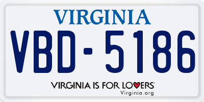 VA license plate VBD5186