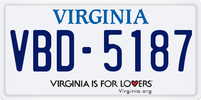 VA license plate VBD5187