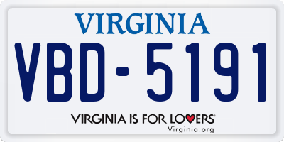 VA license plate VBD5191