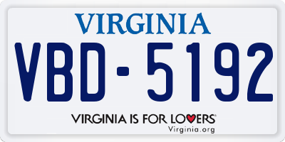 VA license plate VBD5192