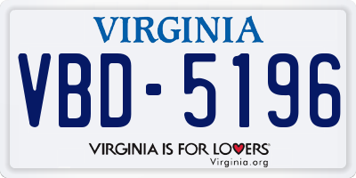 VA license plate VBD5196