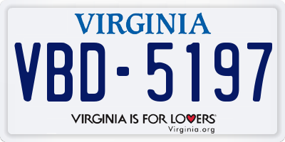 VA license plate VBD5197