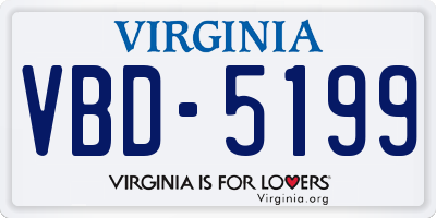 VA license plate VBD5199