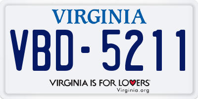VA license plate VBD5211