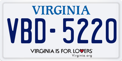VA license plate VBD5220
