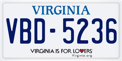 VA license plate VBD5236