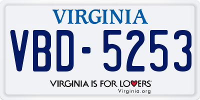 VA license plate VBD5253