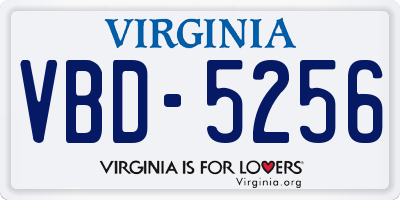 VA license plate VBD5256