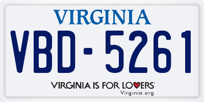VA license plate VBD5261