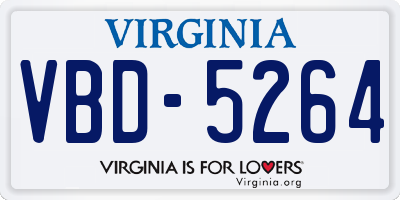 VA license plate VBD5264