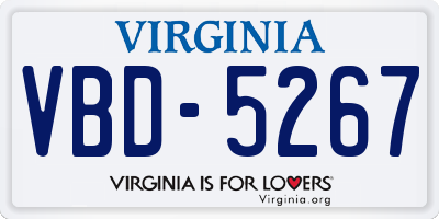 VA license plate VBD5267