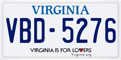 VA license plate VBD5276