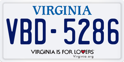 VA license plate VBD5286