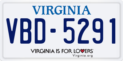 VA license plate VBD5291