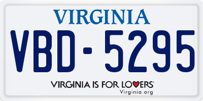 VA license plate VBD5295