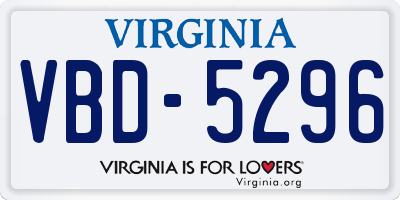 VA license plate VBD5296
