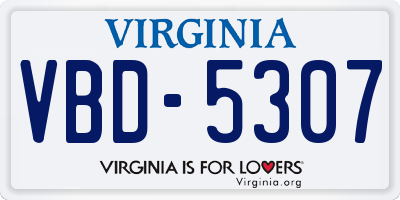 VA license plate VBD5307