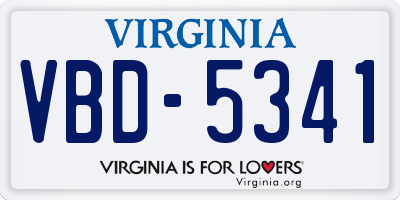 VA license plate VBD5341