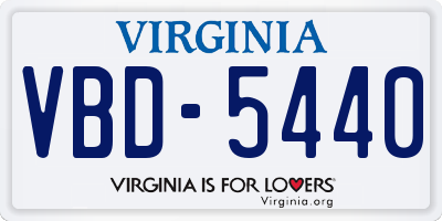 VA license plate VBD5440
